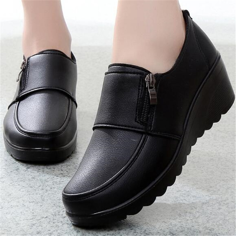 Leather Work Flats Women - New Spring Women's Shoes Fashion Casual