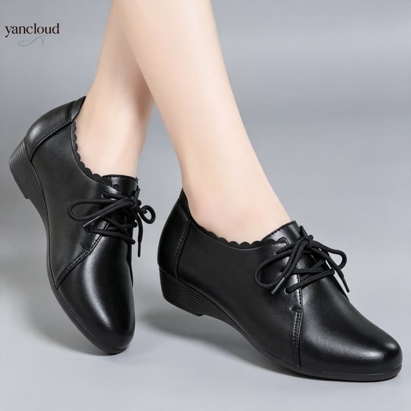 Leather Work Flats Women - Plus Size 35-43 All Match Comfortable