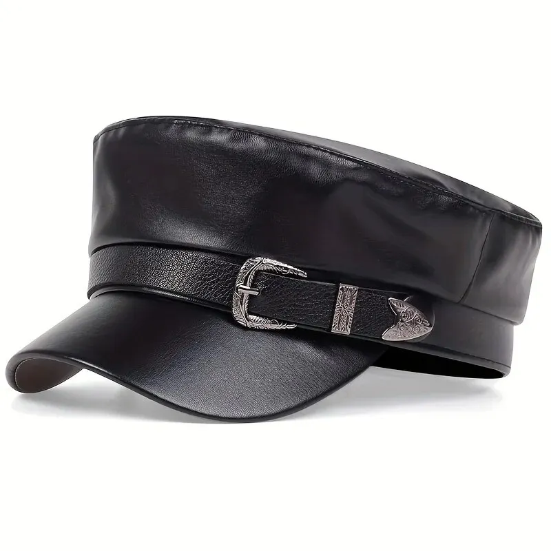 Fashion Women Large Belt Buckl - Leather Work Hat 评论和价格