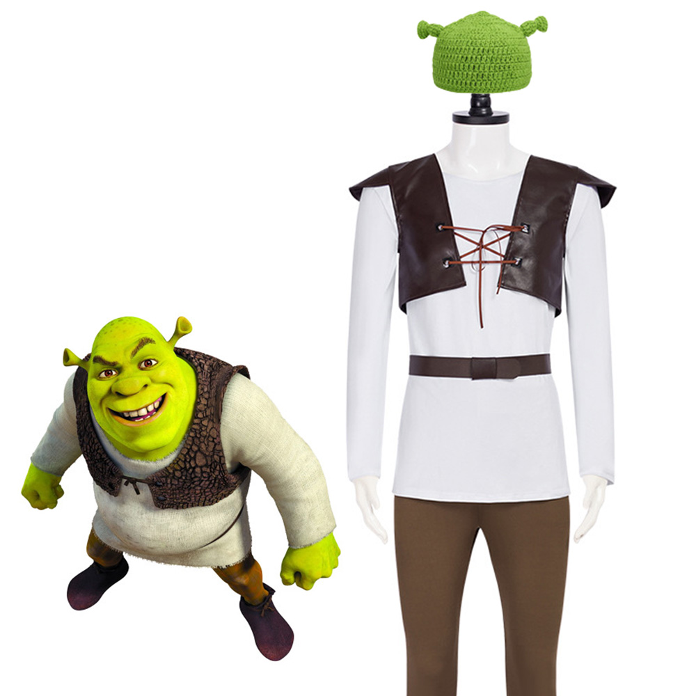 Shrek Cosplay Costumes Green H - Leather Work Hat 评论和价格