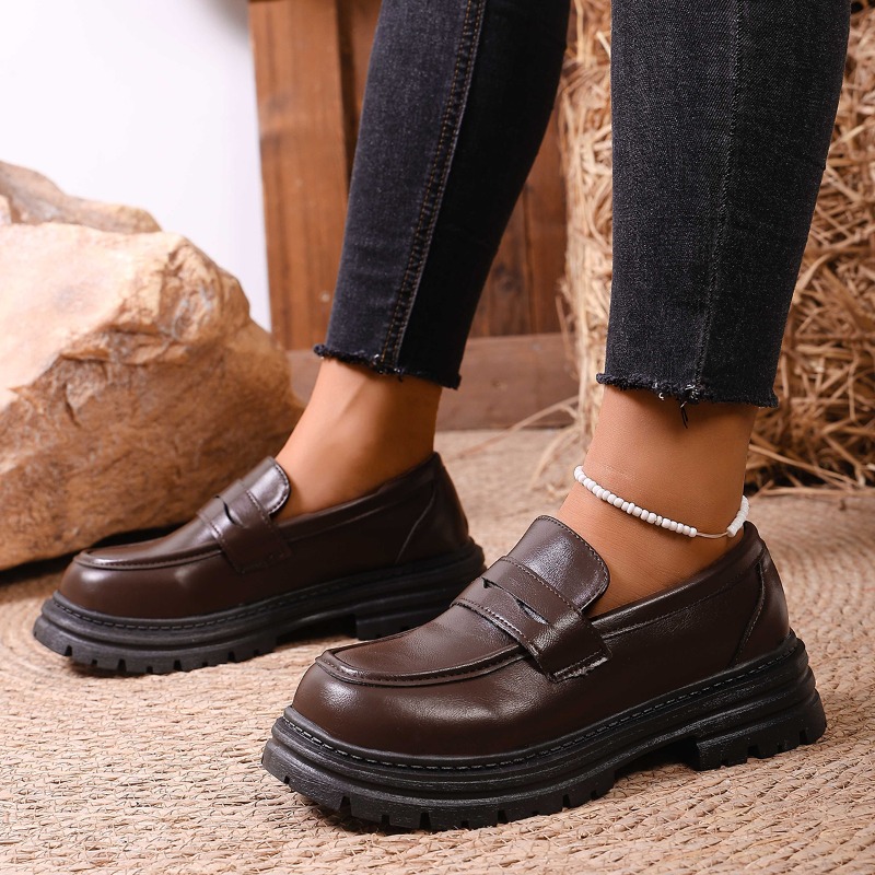 Women's Brown Leather Loafers  - Leather Work Flats Women 评论和价格