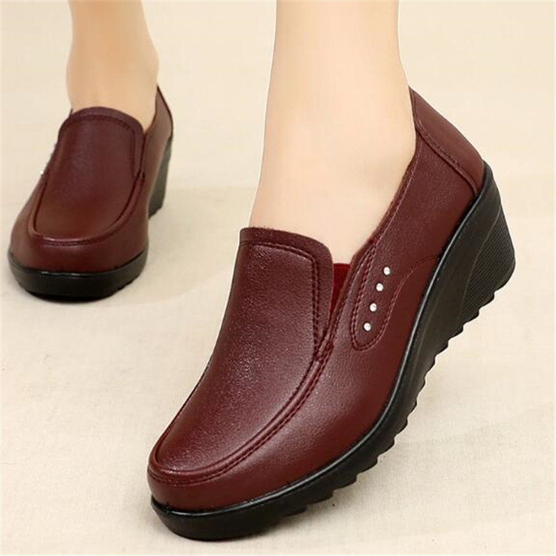New Spring Women's Shoes Fashi - Leather Work Flats Women 评论和价格