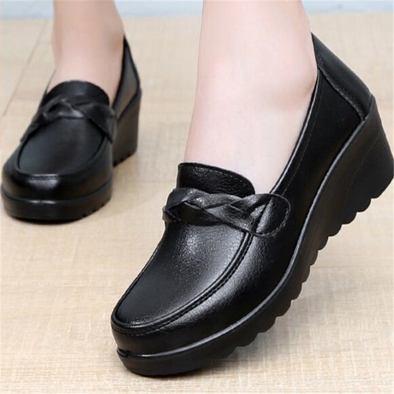 New Spring Women's Shoes Fashi - Leather Work Flats Women 评论和价格