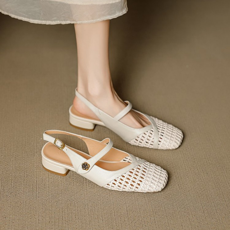 Women's Closed Toe Sandals Wov - Leather Work Flats Women 评论和价格