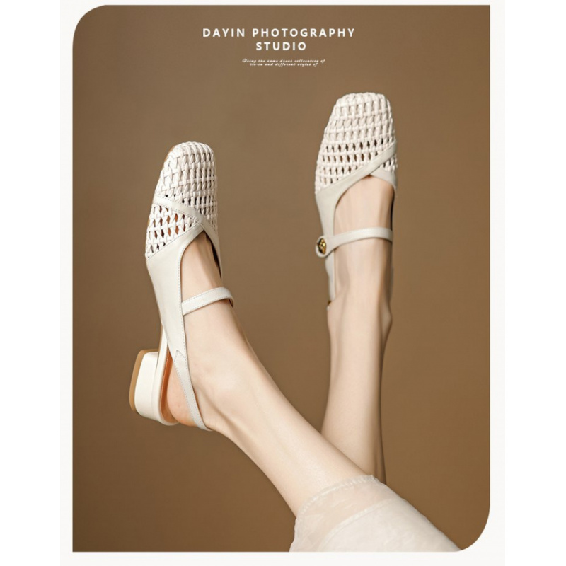 Women's Closed Toe Sandals Wov - Leather Work Flats Women 评论和价格