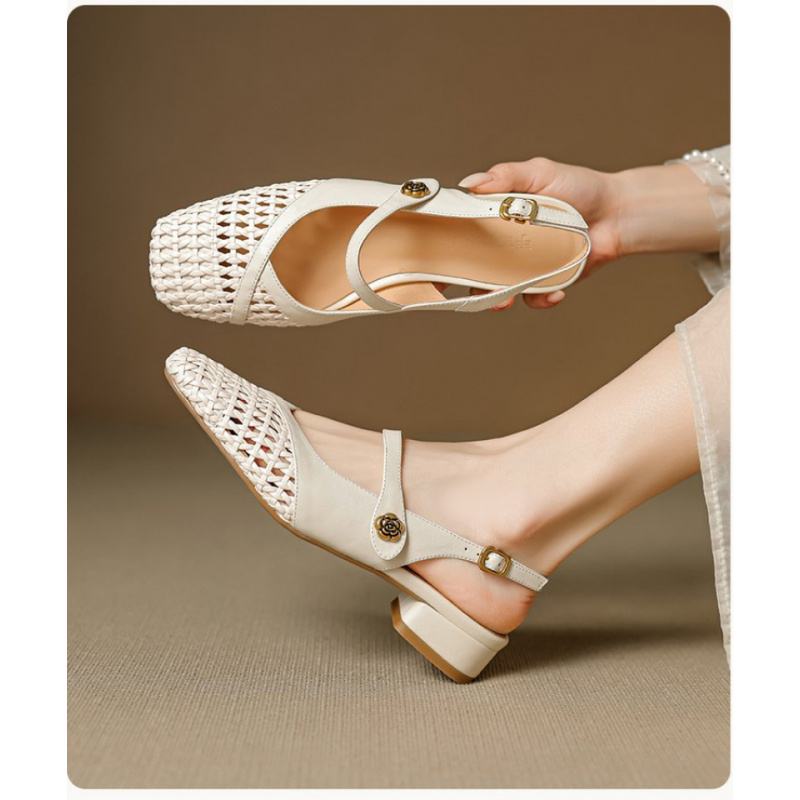 Women's Closed Toe Sandals Wov - Leather Work Flats Women 评论和价格