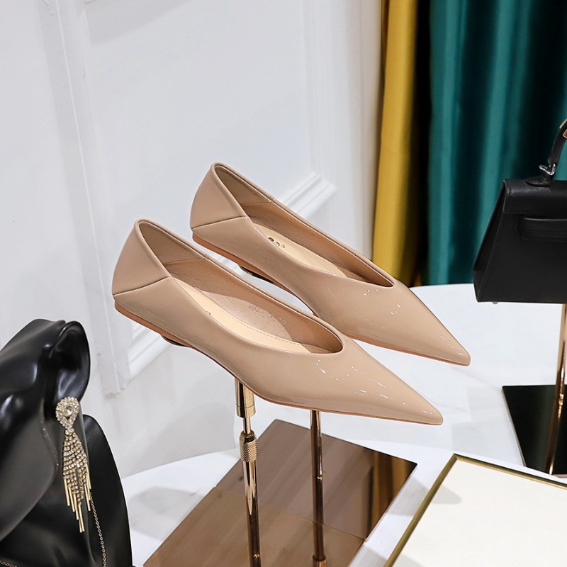 Fashion Women 1cm Low Heels Wo - Leather Work Flats Women 评论和价格
