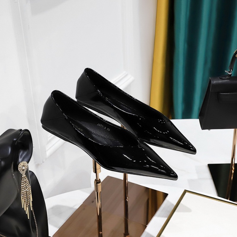 Fashion Women 1cm Low Heels Wo - Leather Work Flats Women 评论和价格