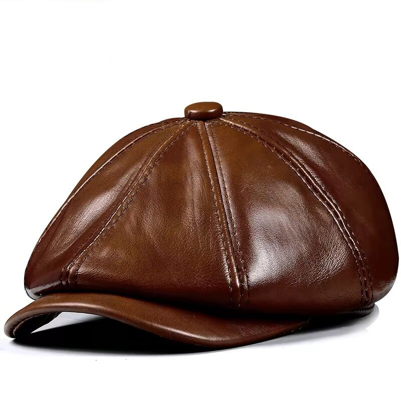 Spring New Genuine Leather Hat - Leather Work Hat 评论和价格