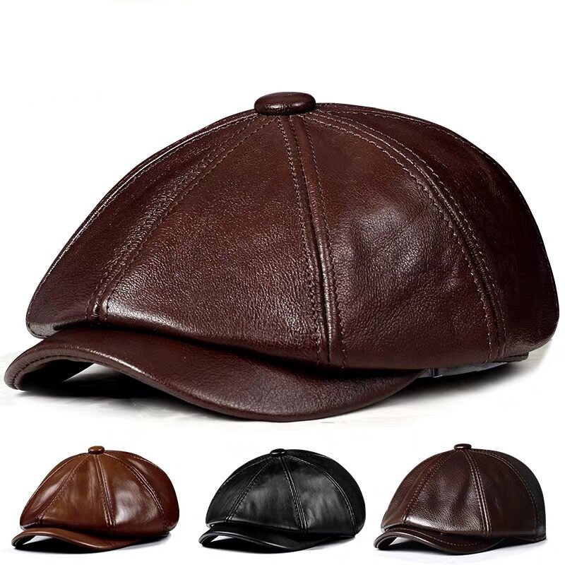 Spring New Genuine Leather Hat - Leather Work Hat 评论和价格