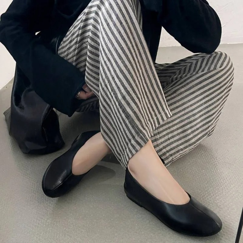 2026 Spring New Women's Burgun - Leather Work Flats Women 评论和价格