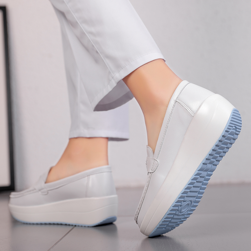 STRONGSHEN Women Platform Wedg - Leather Work Flats Women 评论和价格