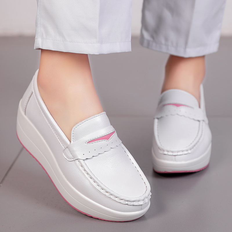 STRONGSHEN Women Platform Wedg - Leather Work Flats Women 评论和价格