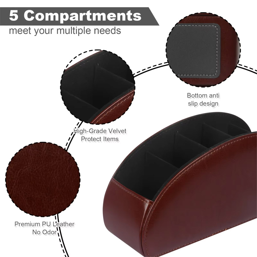 1Pc 5 Grid PU Leather Desktop  - Leatherwork Desk 评论和价格