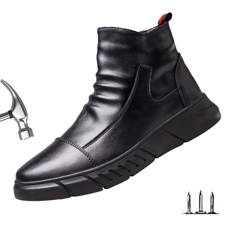 Fashion 2025 Black Leather Saf - Leather Work Hat 评论和价格
