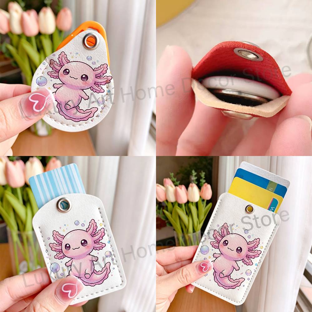 Cute pink A-Axolotl Cartoon Ho - Leather Work Leather 评论和价格