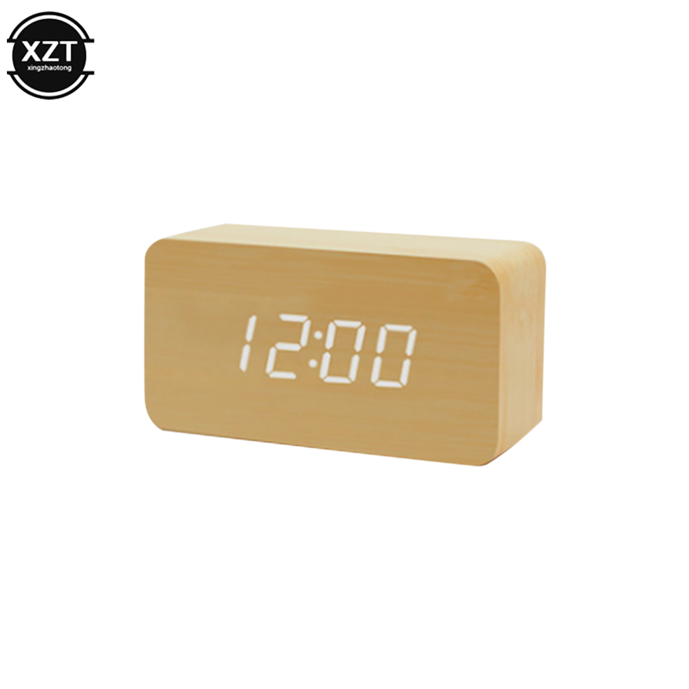Fashion Alarm Clock LED Wooden - Leatherwork Desk 评论和价格