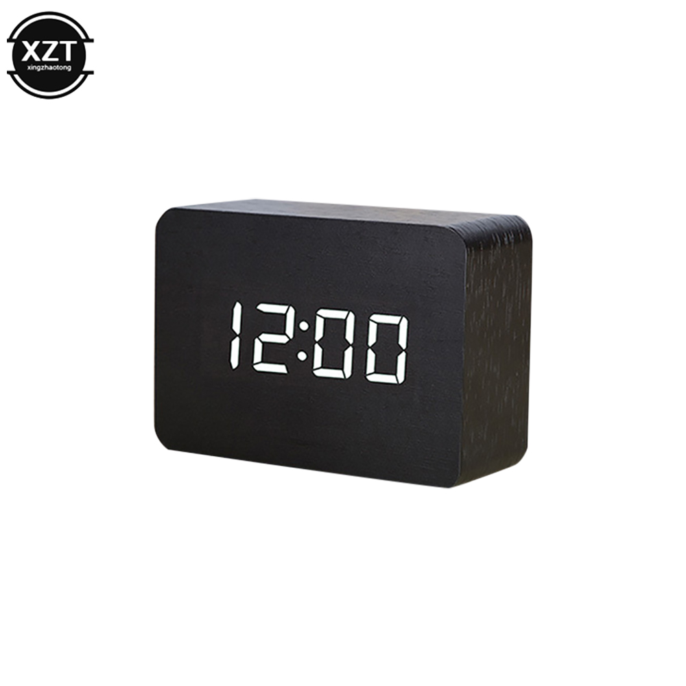 Fashion Alarm Clock LED Wooden - Leatherwork Desk 评论和价格