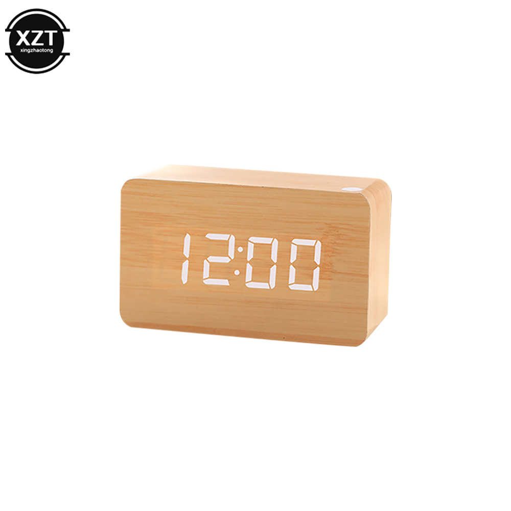 Fashion Alarm Clock LED Wooden - Leatherwork Desk 评论和价格