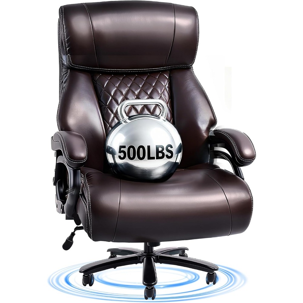 High-Capacity Office Chair for - Leather Work Leather 评论和价格