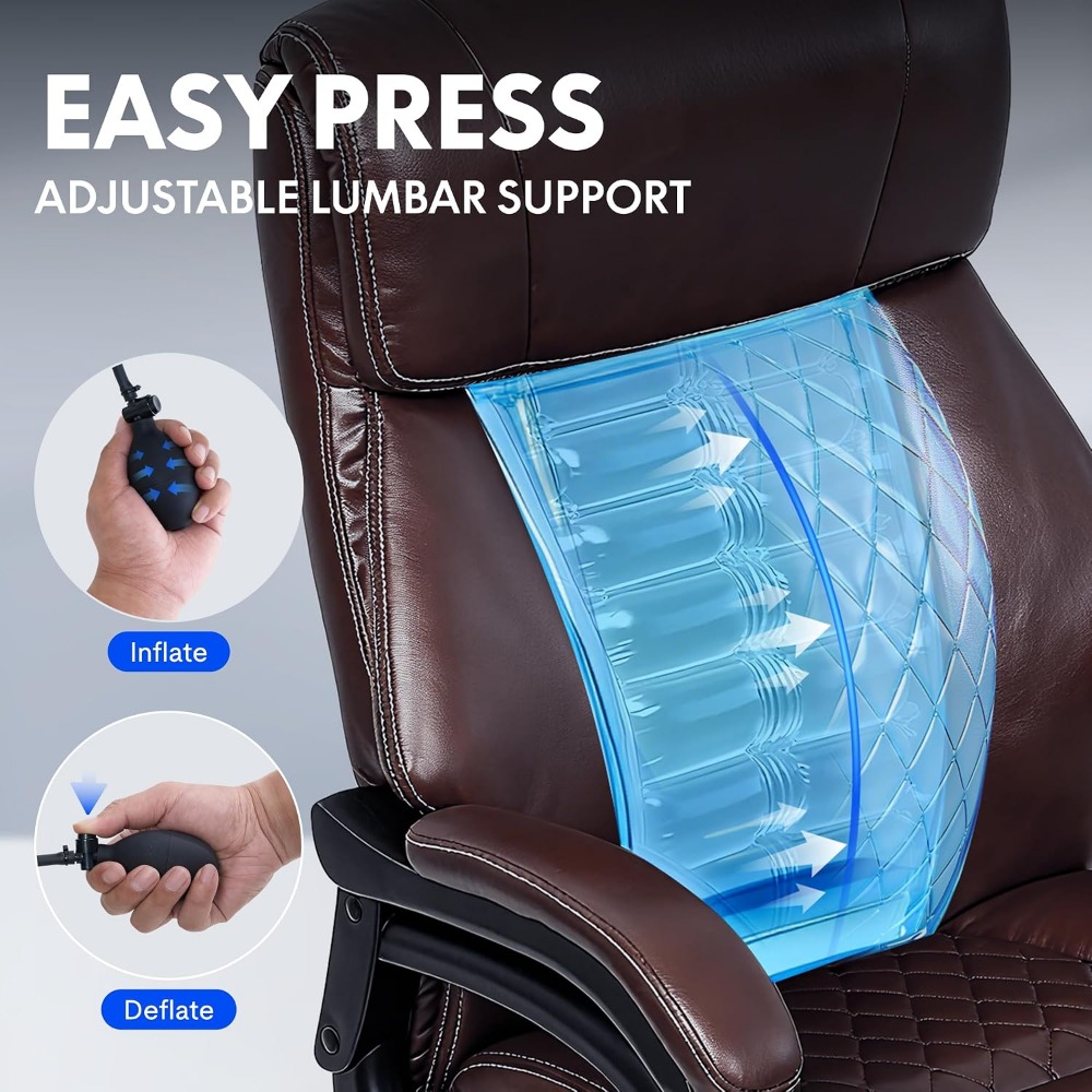 High-Capacity Office Chair for - Leather Work Leather 评论和价格