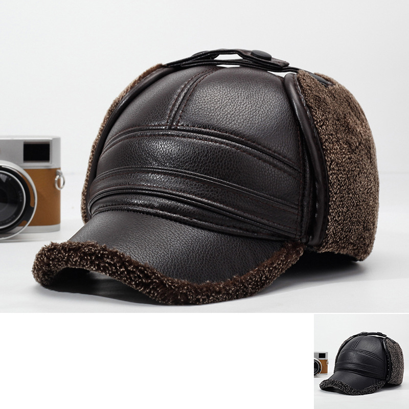 2026New PU Leather Winter Men' - Leather Work Hat 评论和价格