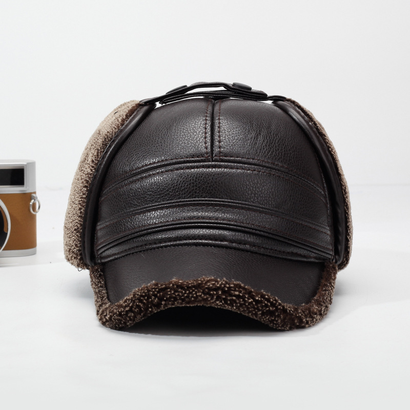2026New PU Leather Winter Men' - Leather Work Hat 评论和价格