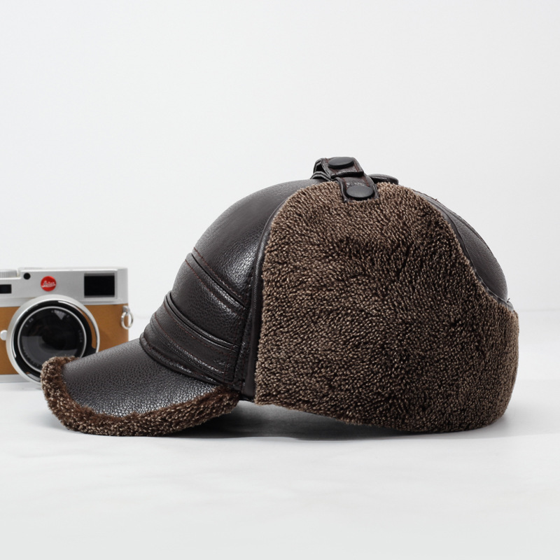 2026New PU Leather Winter Men' - Leather Work Hat 评论和价格