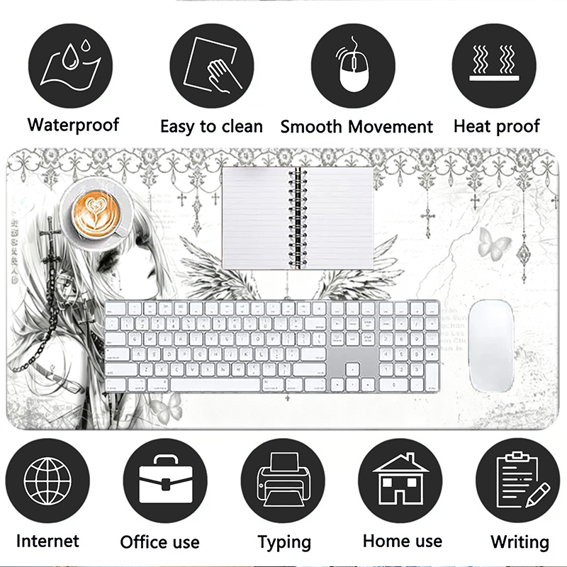 Leather Mousepad Black White A - Leatherwork Desk 评论和价格