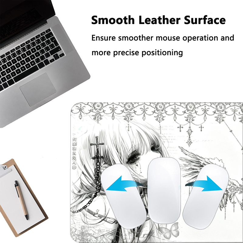 Leather Mousepad Black White A - Leatherwork Desk 评论和价格