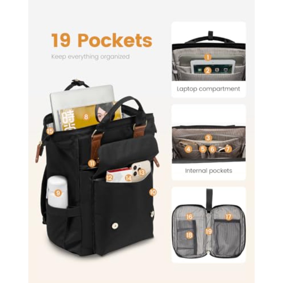 Laptop Backpack for Women, Tea - Leather Work Leather 评论和价格
